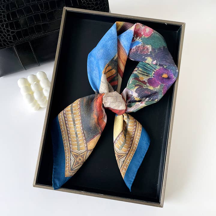 MKS America - Wholesale Bandana - Women's - Western Paisley patchwork print Bandana square scarf8