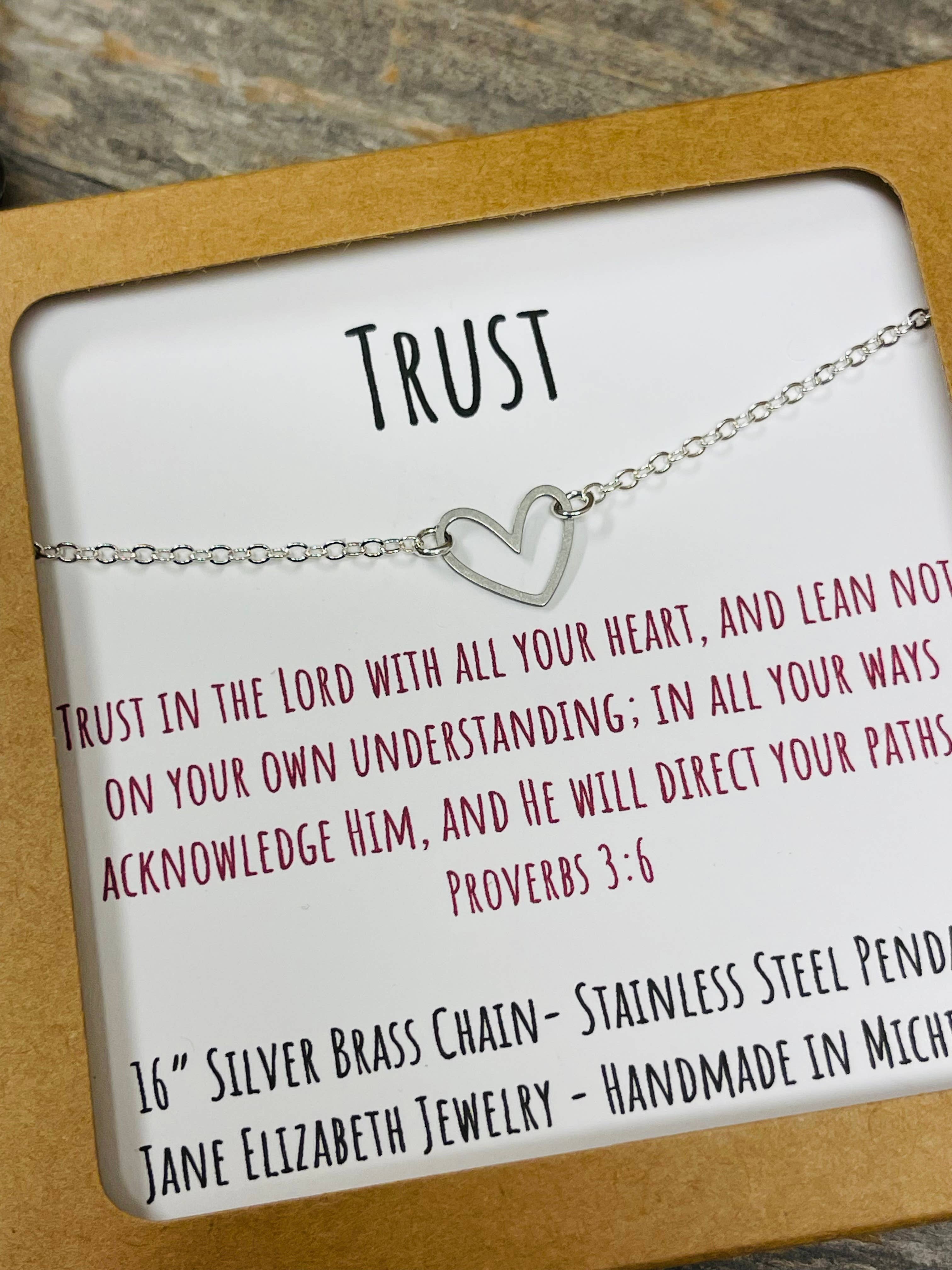 Jane Elizabeth Jewelry - Wholesale Pendant/Charm Necklace - Gold Heart Necklace, Christain Bible Verse Jewelry Gift4