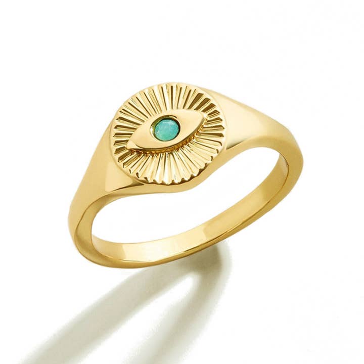 Anillo de oro con ojo turquesa hipnotizado para venta al por mayor de Spitfire Girl