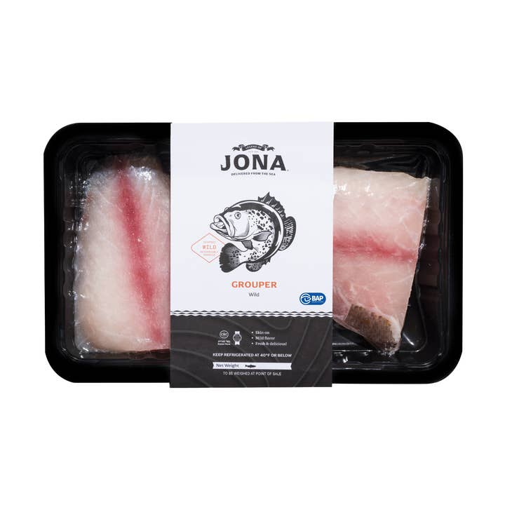 JONA Grouper Fileter 2 stk - 8 oz - Bakke pakket for engroshandel hos Legend of Jona