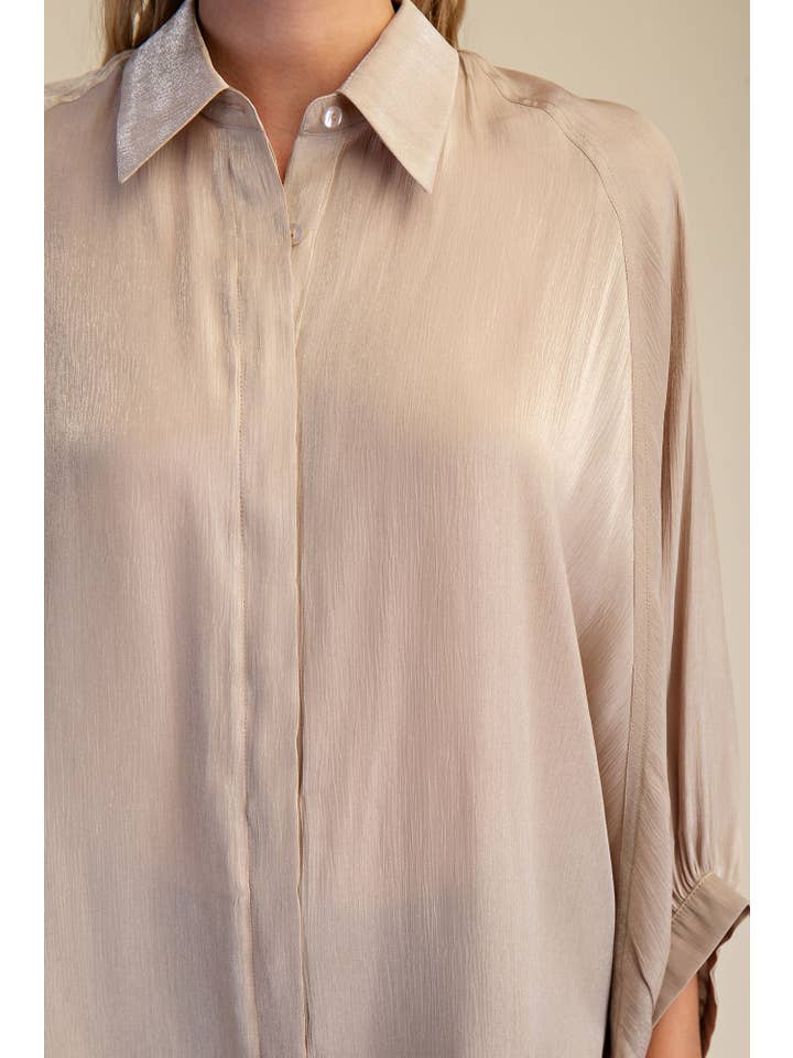 Glam - Wholesale Button Down Shirt - Women's - Button Front Shirt5