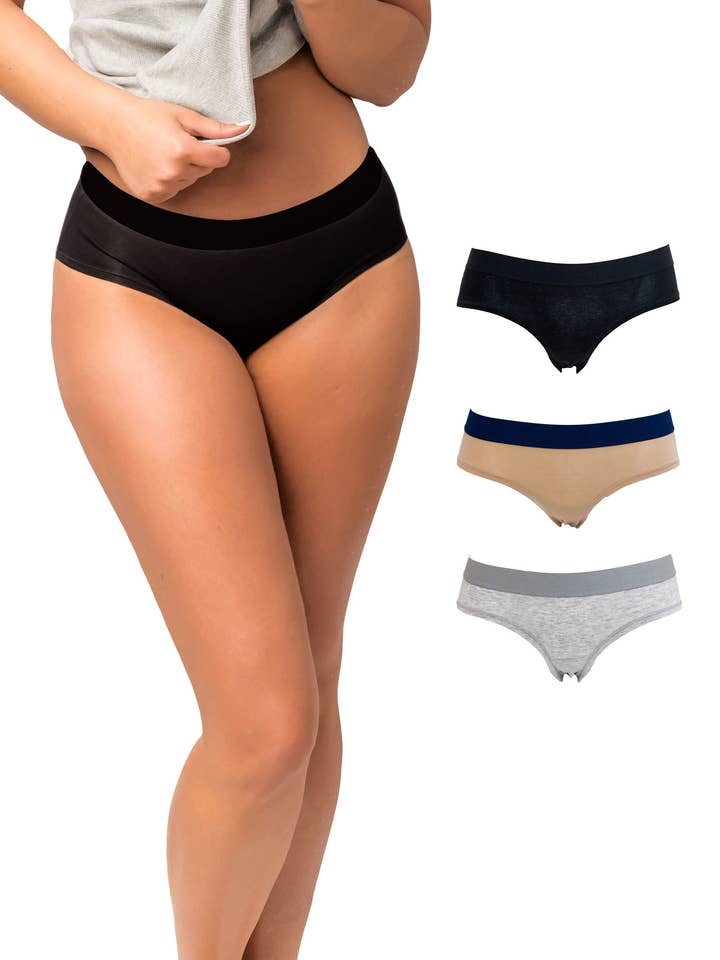 Lot de 3 culottes hipster Emprella pour femmes | Coton et élasthanne pour la vente par EMPRELLA