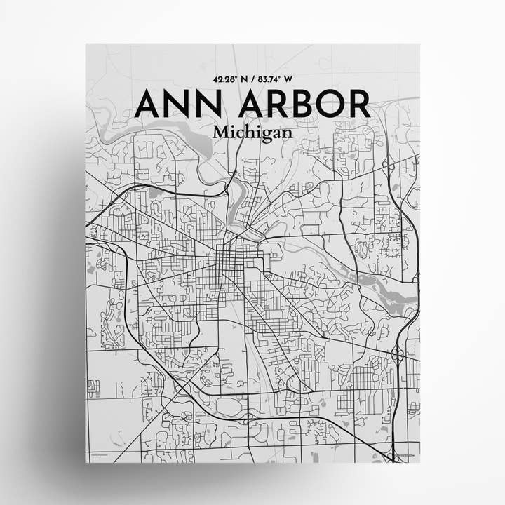 Affiche de carte de la ville d'Ann pour la vente par OurPoster.com