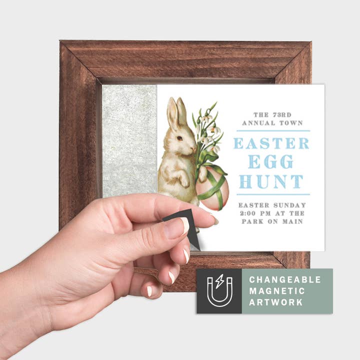 Magnetic Seasonal Decor Insert for Interchangeable Sign (Mini): Easter Egg Hunt | Spring | Magnetic Sign Blank Sold Separate for wholesale by Simpler Seasons Decor