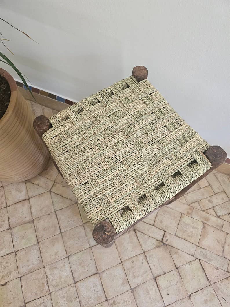 HandmadeBestSeller – wholesale Stool – Small Moroccan Stool with Rope Weave2