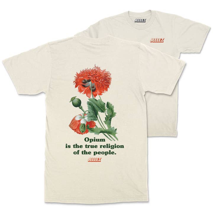 OPIUM CREAM T-Shirt – Die wahre Religion des Volkes für den Großhandel von JEEEEZ