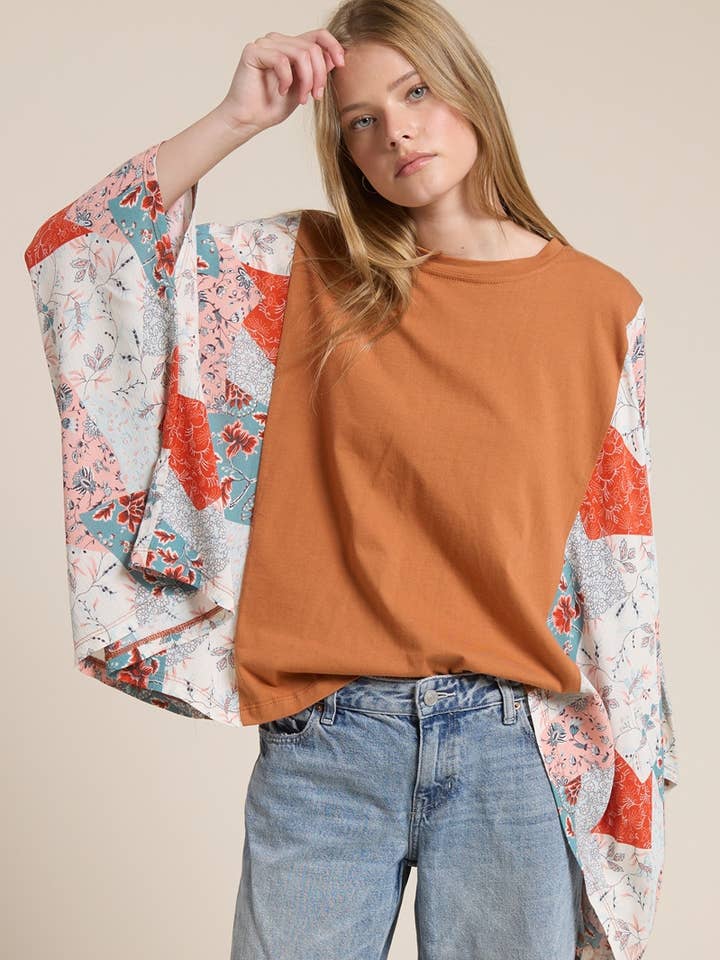 MOSAIC PRINT KANTHA TOP for wholesale by Zutter