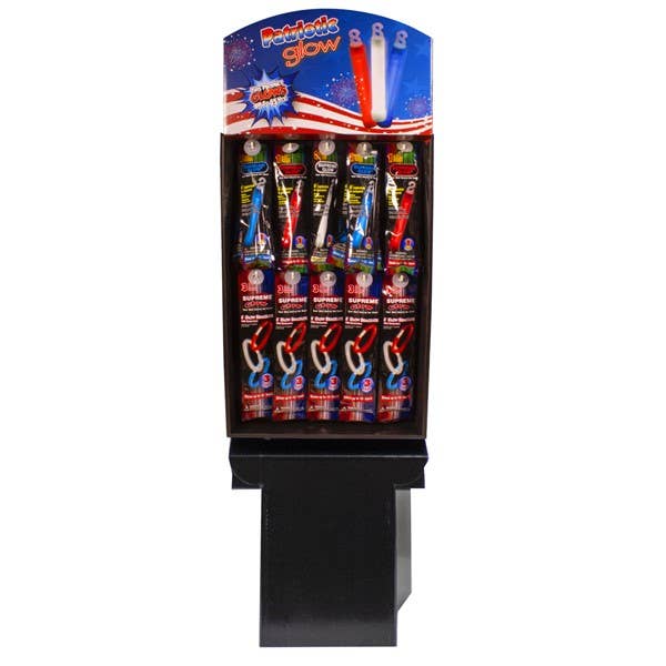Windy City Novelties - Wholesale Light-Up Toy - Kids & Baby - Patriotic Glow Sticks 100 Count Retail Floor Display1