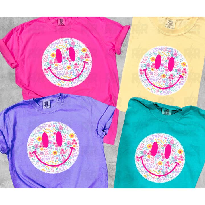 Pastel Floral Smiley Face for wholesale by The Red Rival Wholesale