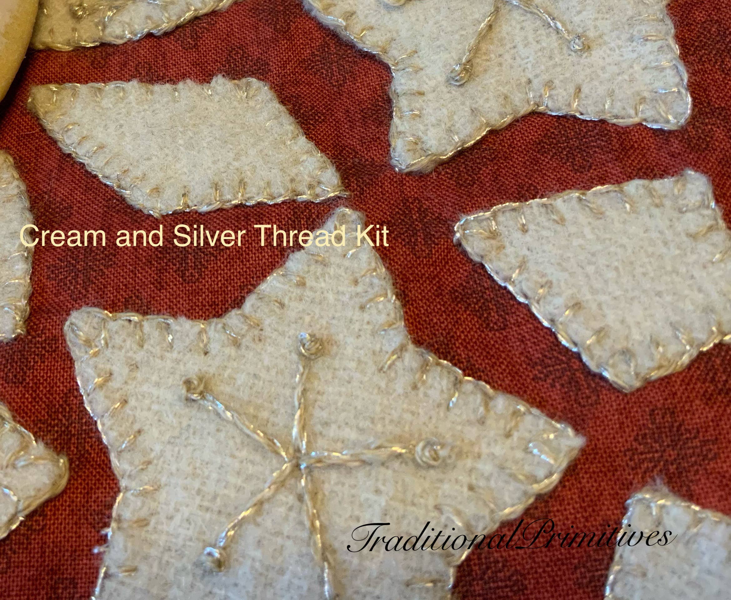 Traditional Primitives - Wholesale Craft Sewing Kit - Sugar Cookie Snowflakes Wool Applique Pattern6