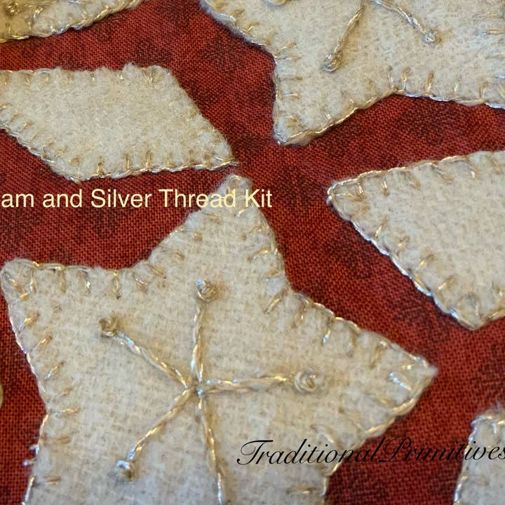 Traditional Primitives - Wholesale Craft Sewing Kit - Sugar Cookie Snowflakes Wool Applique Pattern6