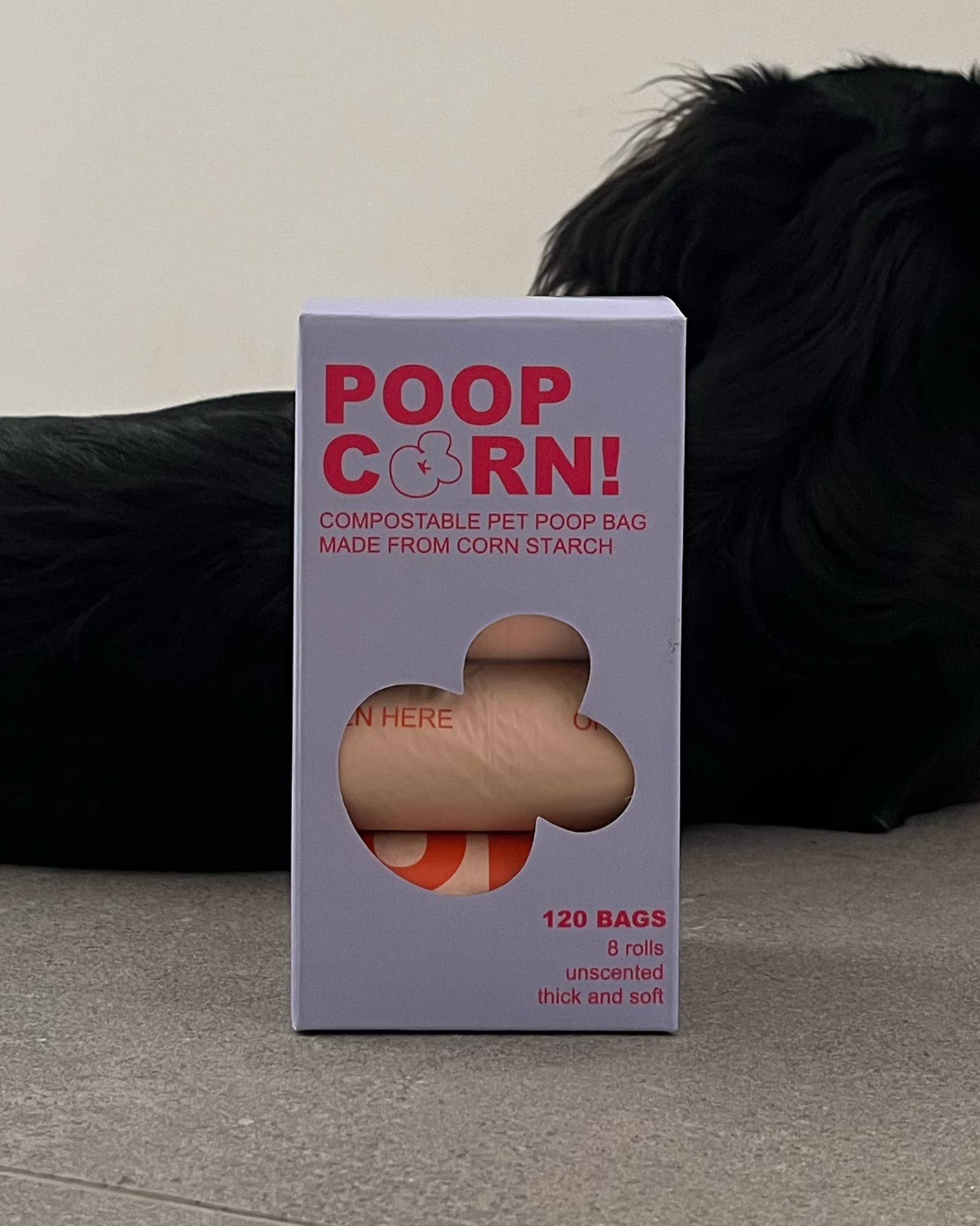 POOPCORN - Wholesale Pet Poop Bag - Poopcorn Biodegradable Poop Bags (8 Rolls/Box)6