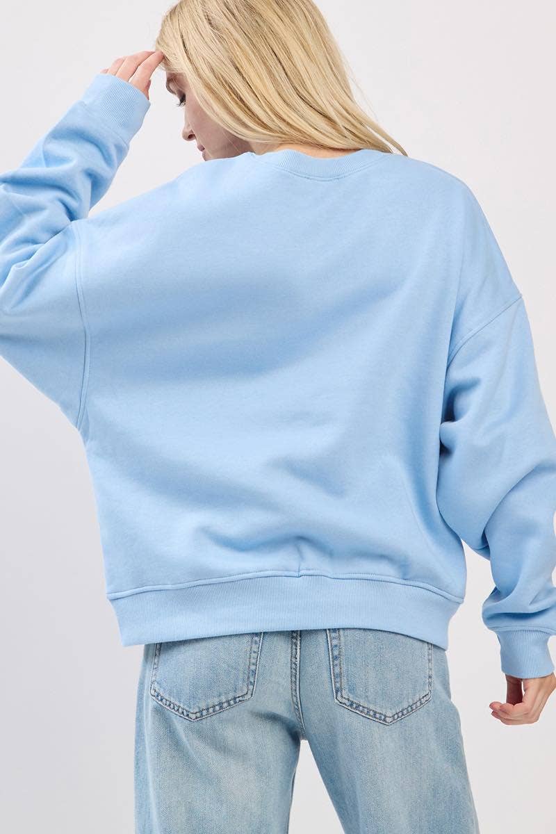 Zutter - Wholesale Graphic Sweatshirt - Women's - Leopard Star Graphic L/S Relaxed Fit Fleece Sweatshirts3