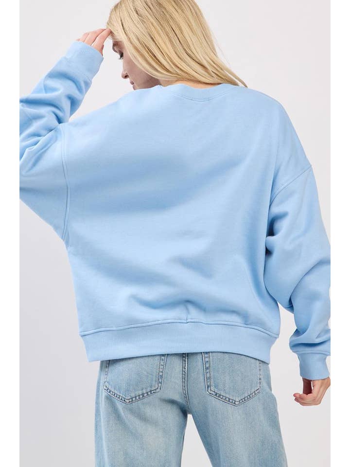 Zutter - Wholesale Graphic Sweatshirt - Women's - Leopard Star Graphic L/S Relaxed Fit Fleece Sweatshirts3