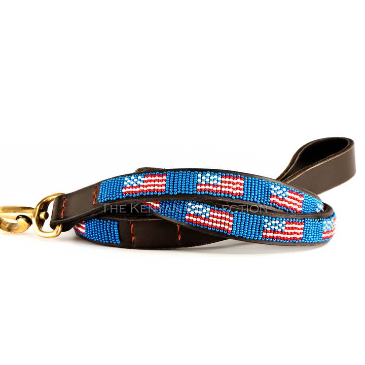 American Flag Dog Lead for wholesale by The Kenyan Collection Inc. dba TKC Inc