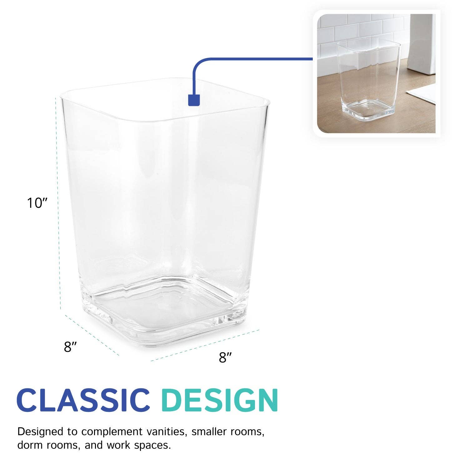 Huang Acrylic - Wholesale Trashcan/Trash Bin - Square Trash Can3