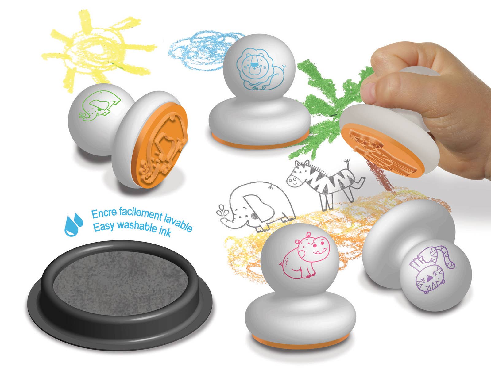 Créa Lign' - Wholesale Rubber/Decorative Stamp - Kids & Baby - My first stamps “Animals of the savannah”1