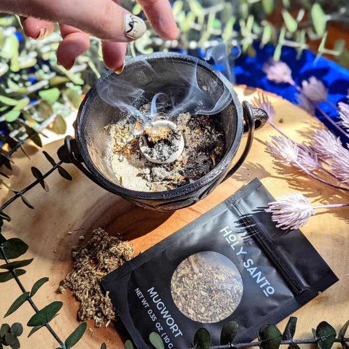 Holy Santo - Venta al por mayor Artículo de meditación - Minikit de hierbas espirituales, 10 hierbas rituales con cuchara de cristal