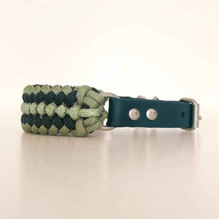 Kleine hondenhalsband XS - Biothane/Paracord - Groen voor wholesale door Truffe & Flair