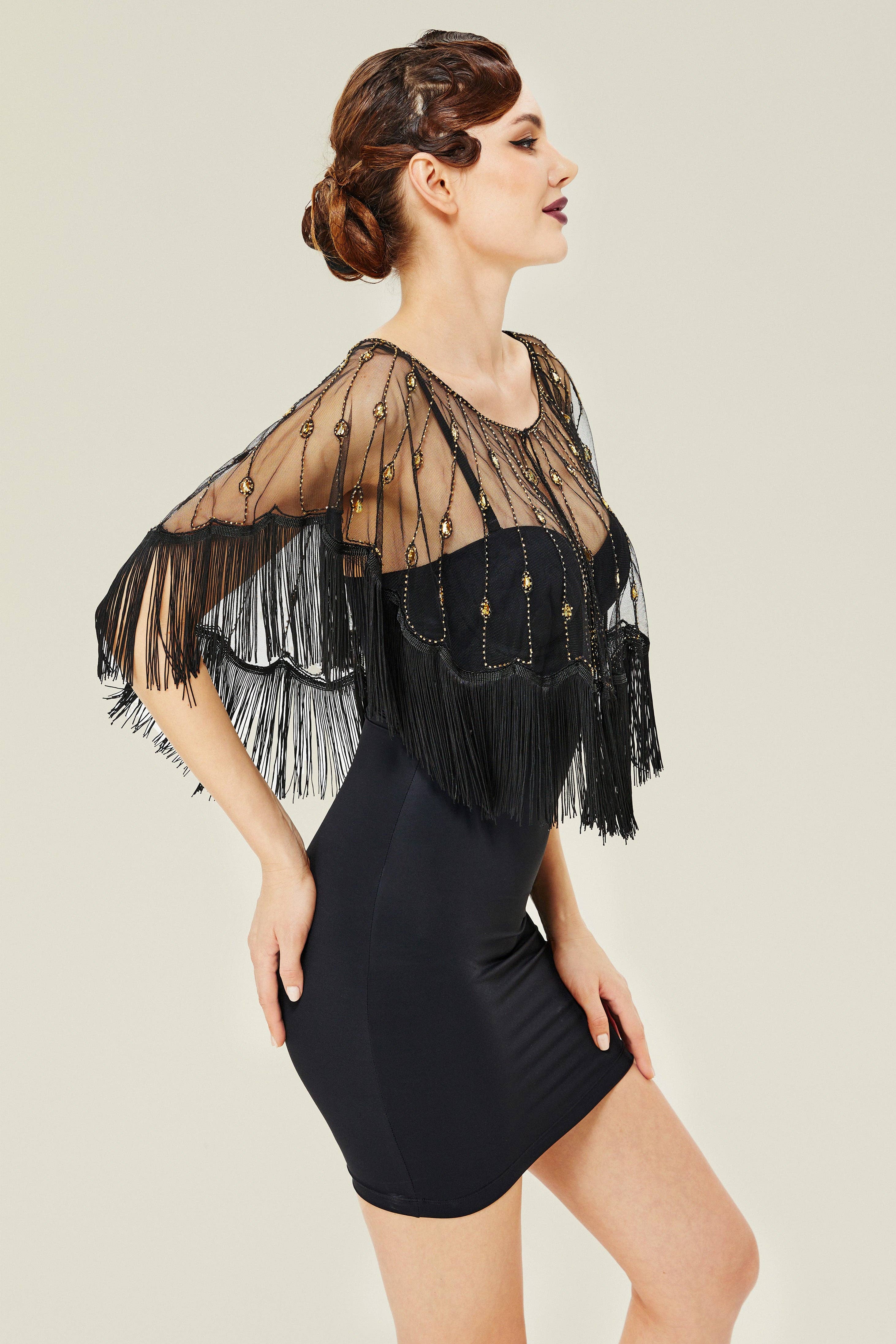 BABEYOND - Wholesale Wrap - Women's - Elegant Crystal Beaded Fringe Shawl3