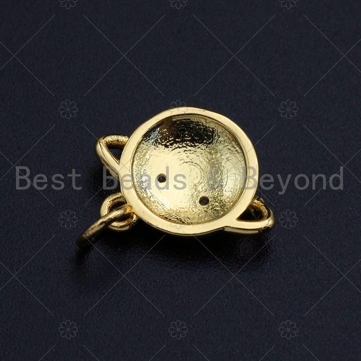 BestBeads&Beyond - Vente Breloques/médailles personnalisées - Breloque planète Terre, pendentif planète micro pavé CZ, breloque étoile terre or argent, 10x15mm, sku #Z1142