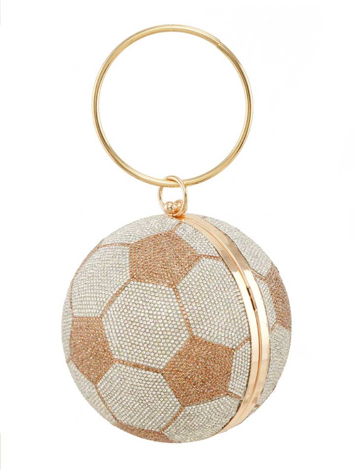 Fuld Rhinestone Fodbold Clutch for engroshandel hos Shop Neighbors