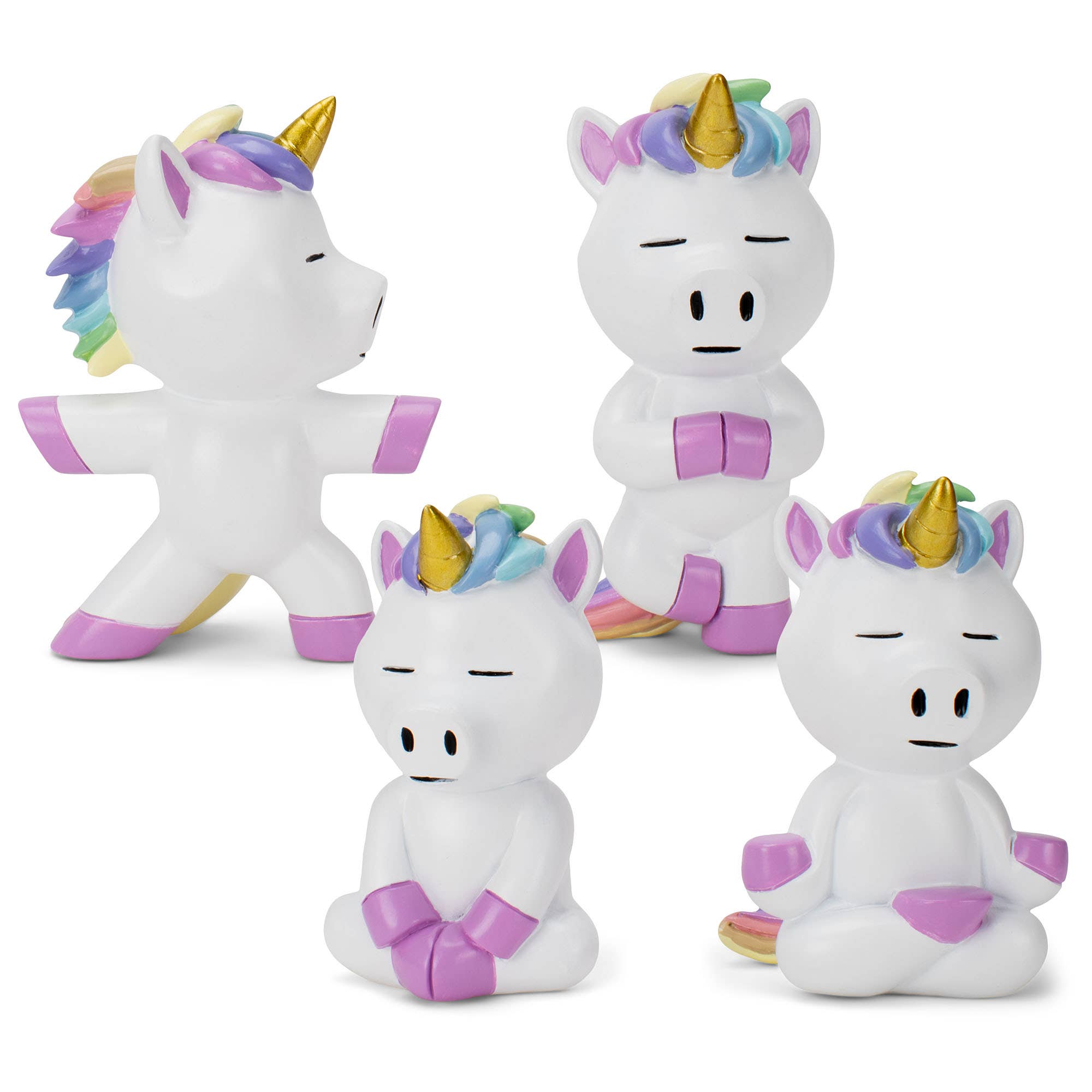 EAST AVENUE - Wholesale Decorative Figurine - Figurine 4-Pc Set Unicorn Yoga Poses0