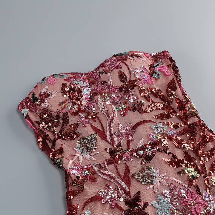 Productseeker - Wholesale Gown - Women's - DR578 Elegant Off-Shoulder Floral Embroidered Sequin Dress8