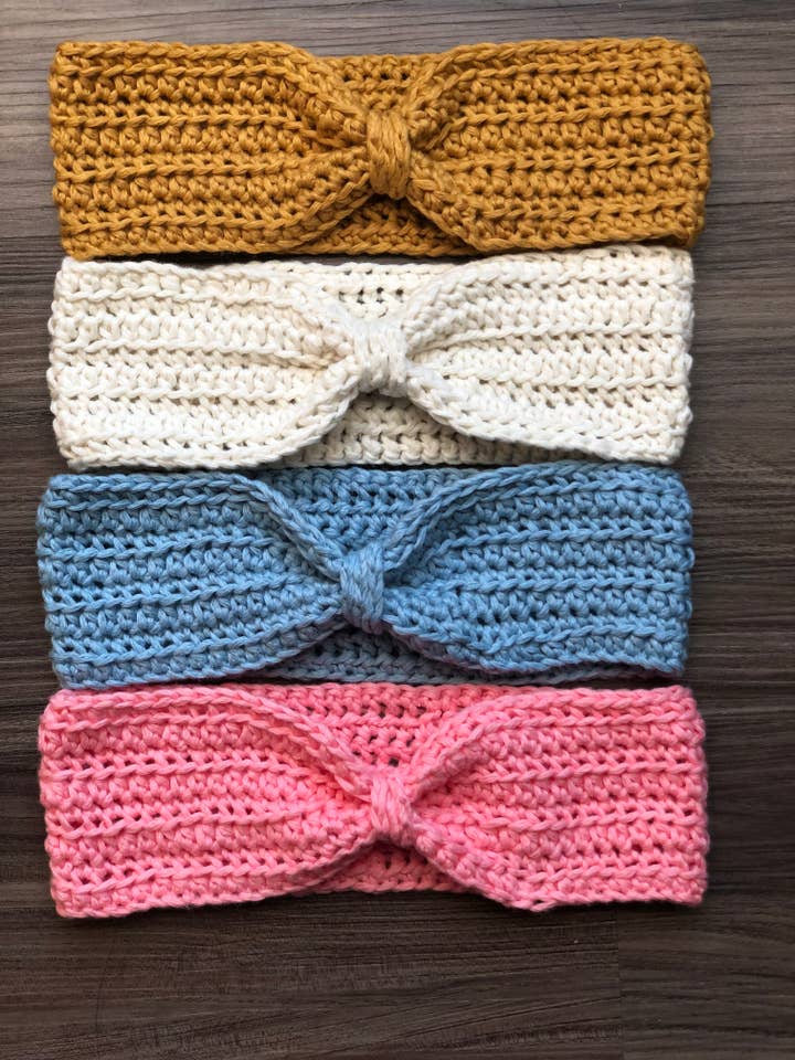 100% Cotton Spa Headband for wholesale by Belle of the Ball Crochet