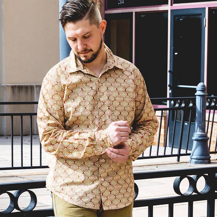 Chemise en béton à imprimé losanges pour la vente par Ekome Studio