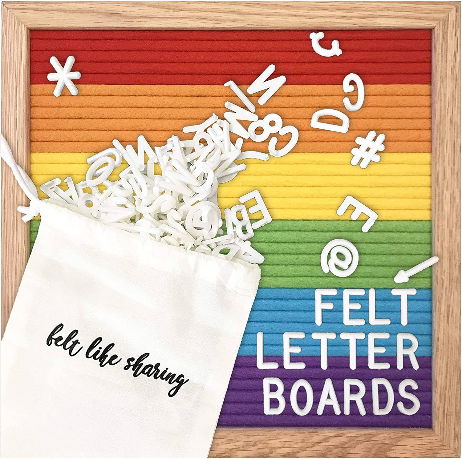 Felt Like Sharing - Wholesale Sign - Rainbow Colorblock Felt Letter Board1