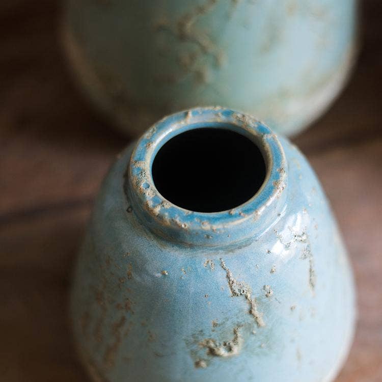 Rustic Reach - Wholesale Vase - Turquoise Ceramic Vase11