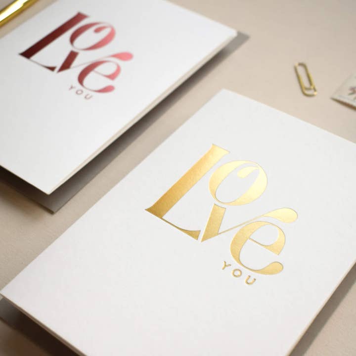 Jennifer Tune - Wholesale Love Card - Love You Gold Foil Greeting Card3