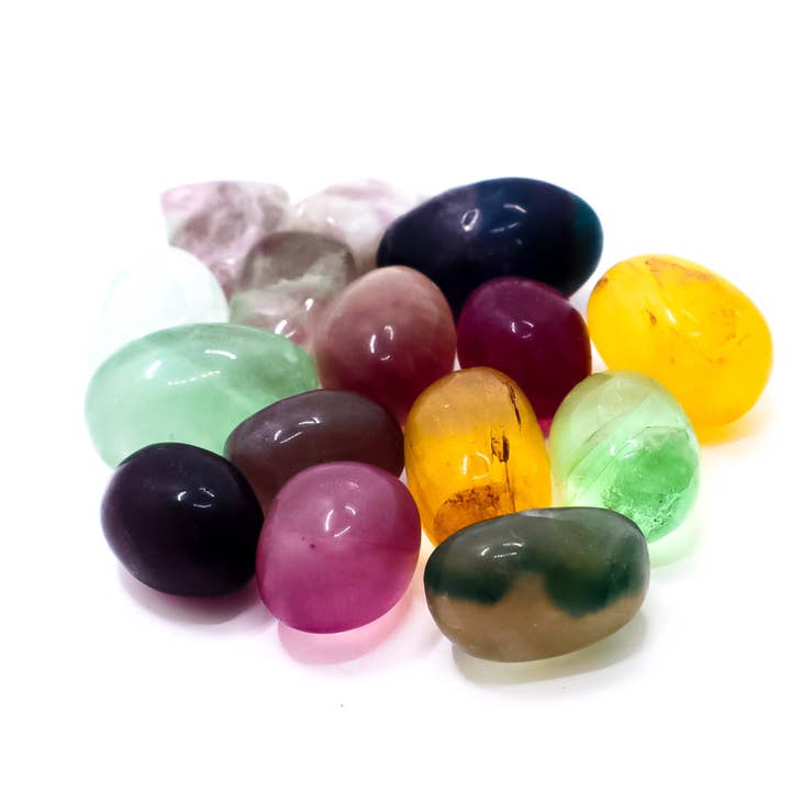 Pietra Tumble in cristallo fluorite per la vendita all'ingrosso da parte di Portals and Palms LLC