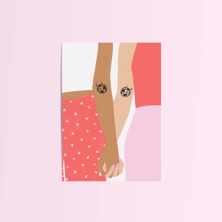 Matchende tatoveringskort//Galentines-kort for engroshandel hos Lydia Southgate