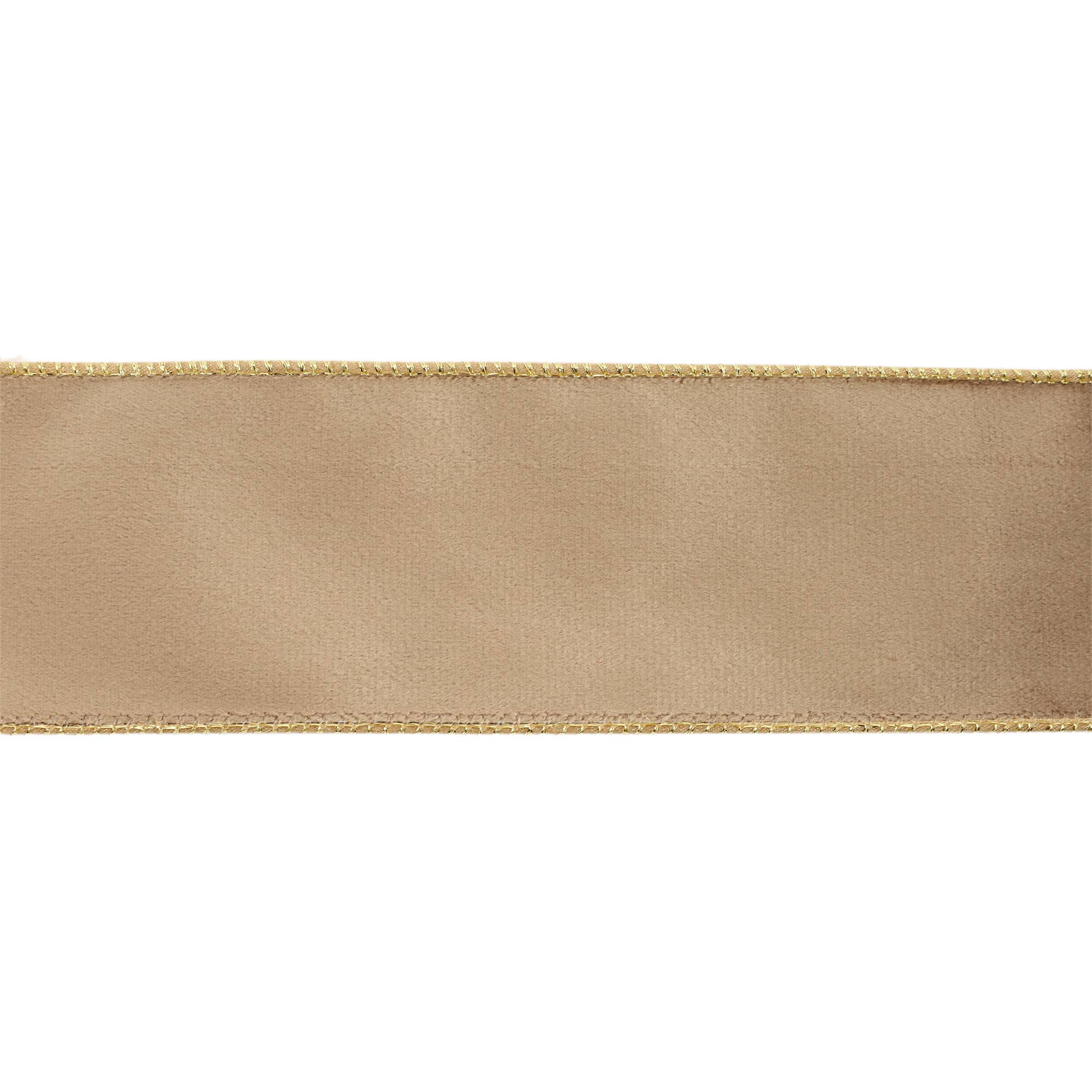 LA Ribbons Wholesale - Wholesale Ribbon - Gift Wrapping - 2 1/2" Reversible Classic Velvet Wired Ribbon | Latte/Gold | 10 Yard Roll1