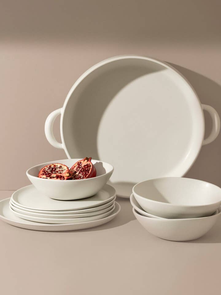 Family Feast Dinnerware Set for wholesale by GHARYAN Stoneware & Olive Wood Tableware | Canada