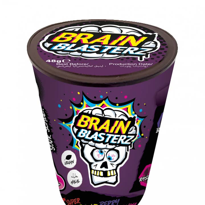 Brain Blasterz Dark Fruits Hard Candy Tub 12x48g for wholesale by CANDYLO