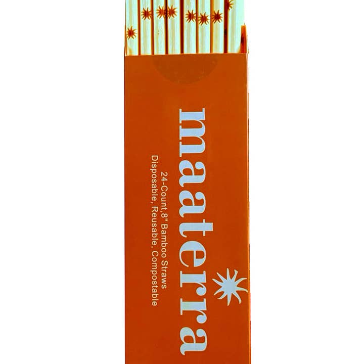 maaterra - Wholesale Drinking Straw - Bamboo Straws | 8 Inch | 24 count4