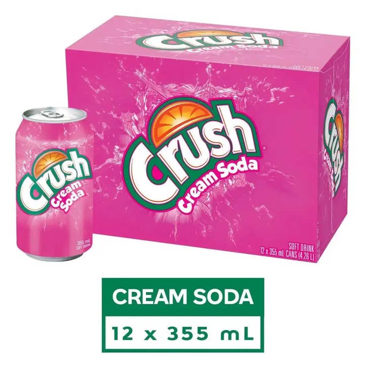 Echo Sales America - Wholesale Soda/Carbonated Drink - Crush Cream Soda 12 Cans X 355 ml, 12 fl oz