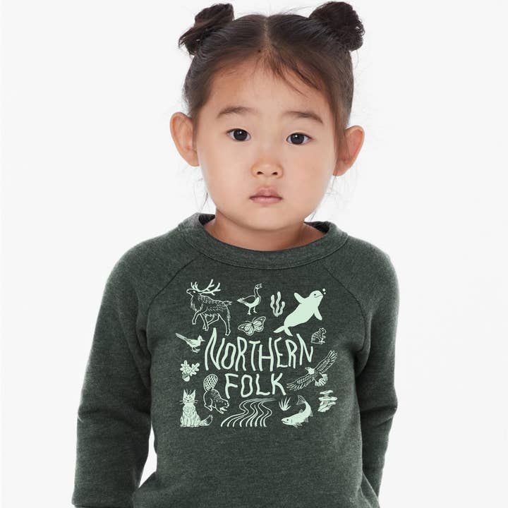 Pull léger en polaire éponge pour tout-petits/enfants Northern Folk pour la vente par roo & crew design co