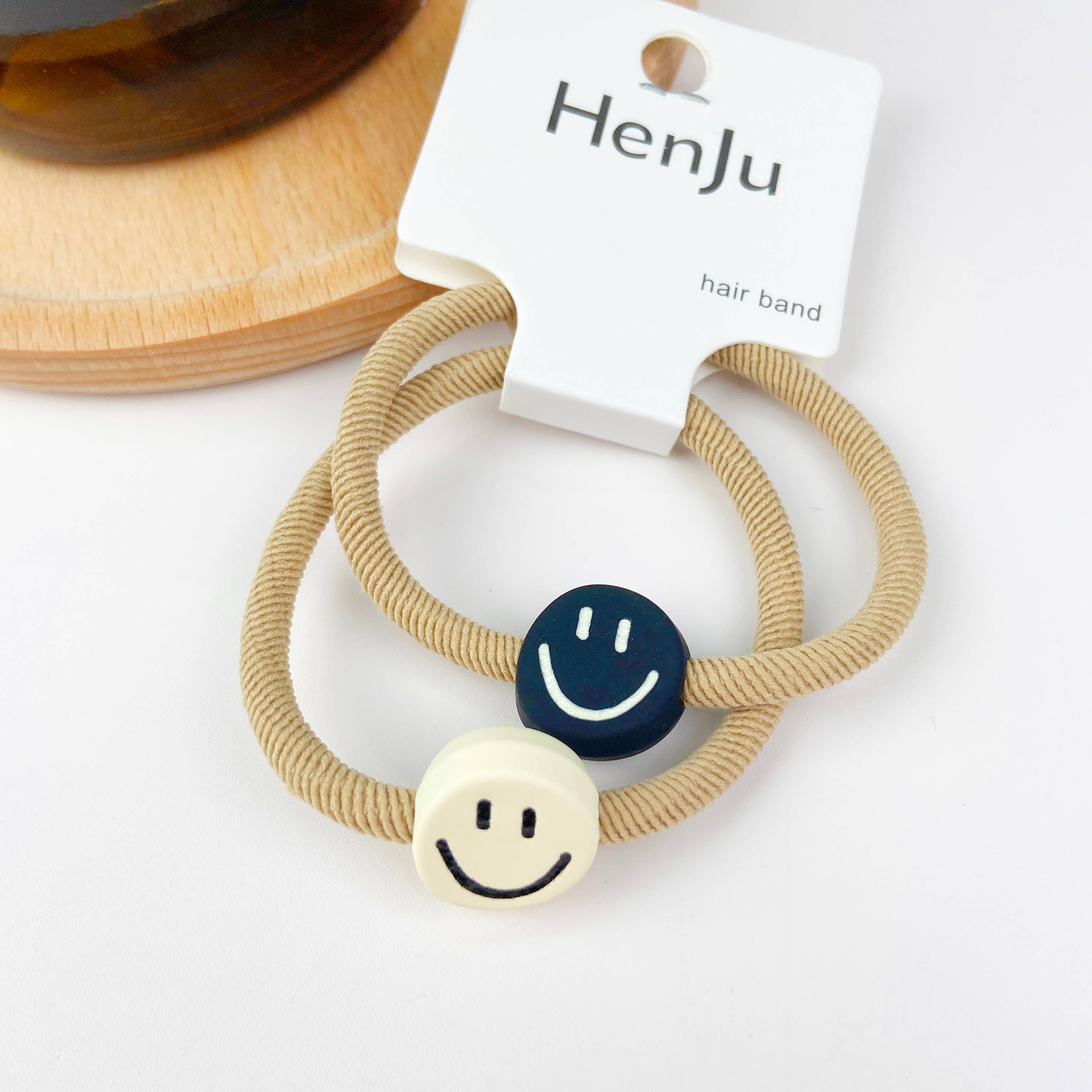 SoapElenGlen - Vente Élastique à cheveux - Lot de 2 élastiques à cheveux en forme de fleur en forme de queue de cheval en forme de cœur et de smiley1