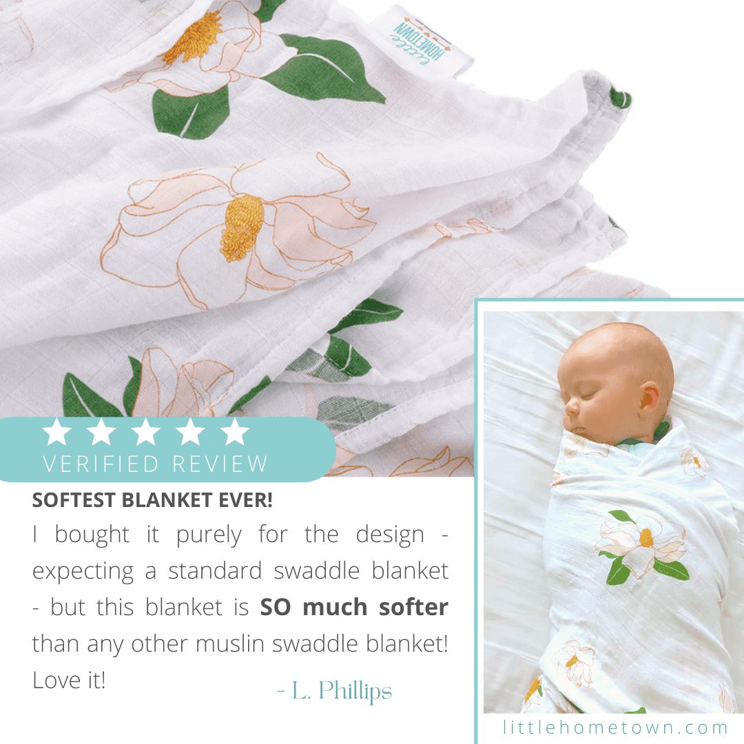 Little Hometown - Wholesale Swaddle - Baby - Southern Magnolia Baby Muslin Swaddle Receiving Blanket1