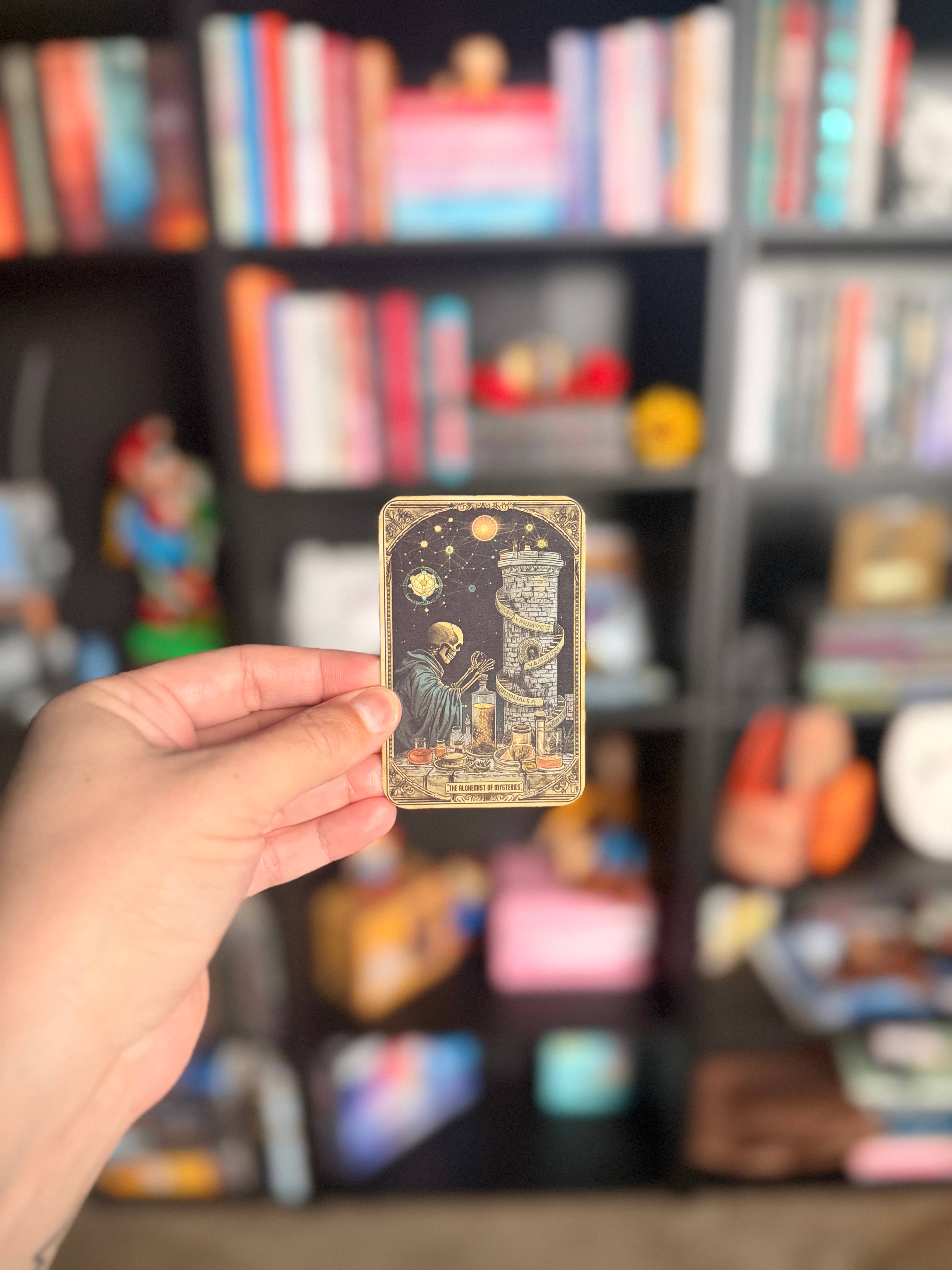 Ink & Omen - Vendita all'ingrosso Segnalibro - Segnalibro Tarocco Alchimista Scheletro - 2x3,5 Inchiostro Lucido & Presagio2