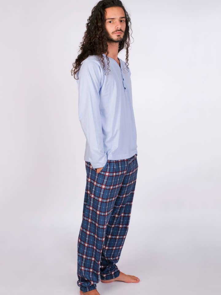 Marbil - Wholesale Sleepwear Set - Men's - Men's pajamas with buttons9
