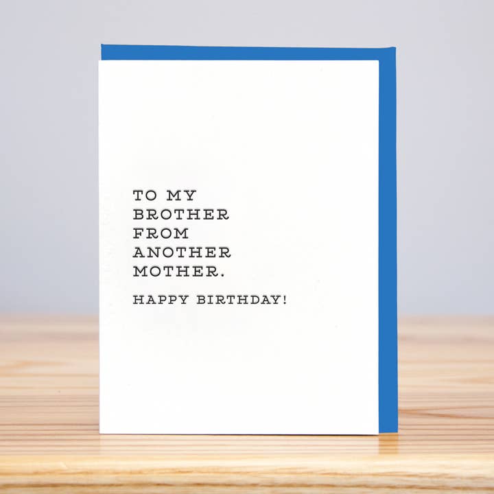 Brother Mother Birthday (Letterpress) for wholesale by Huckleberry Letterpress