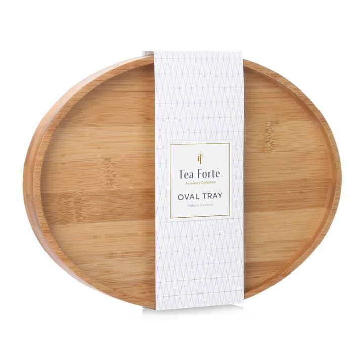 Tea Forte - Wholesale Serving Tray - Tea Forte Bamboo Oval Tray