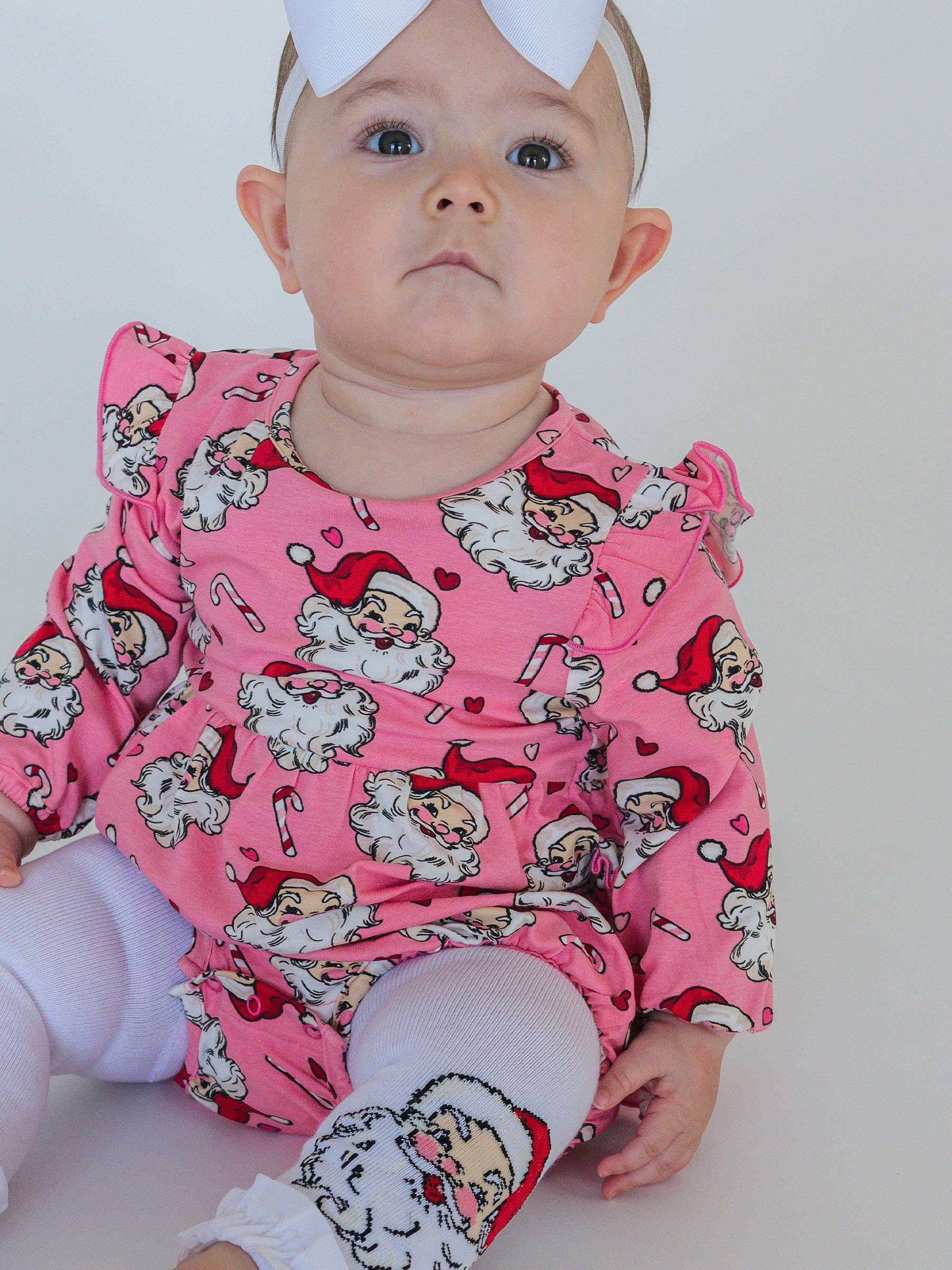 Vit Flickor Tomteglädje Mönstrade Fotlösa Volangstrumpbyxor för wholesale på Faire2