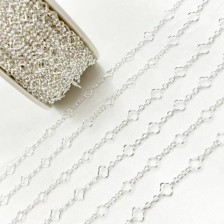 Jewels & Chains – Großhandel Gliederhalskette – V251SS. Sterlingsilber-Kleeblatt-Gliederkette5