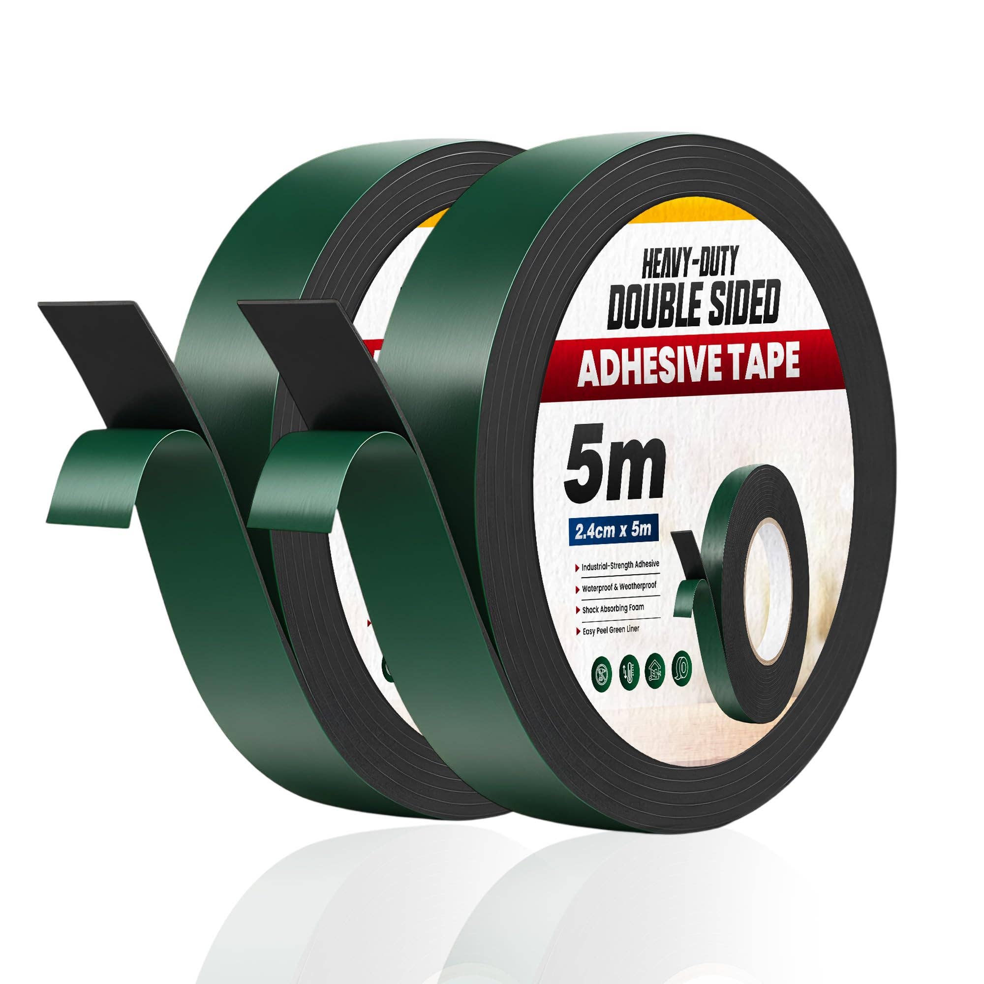 Ledsone – wholesale Tape – LEDSone Black 2.4cm x 5m Heavy Duty Waterproof Double Sided Tape ~62571